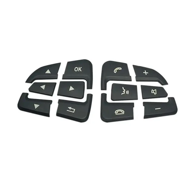 Alt view image 4 of 6 - Car Steering Wheel Button Covers Trim Stickers For Mercedes Benz GLC X253 C Class W205 CLA GLA A Class X156 C117 W176 (A)