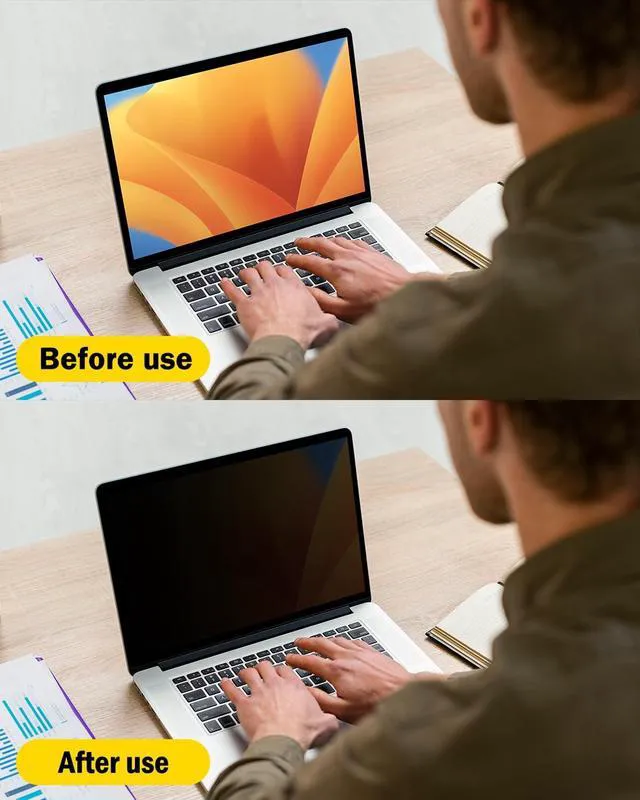 Alt view image 3 of 5 - F FORITO 360 Privacy Screen Protector Compatible with MacBook Pro 13 inch (2016, 2017, 2018, 2019, 2020, 2021, 2022, M1, M2), Anti Peeping, Anti Glare and Scratch Resistant Laptop Privacy Screen