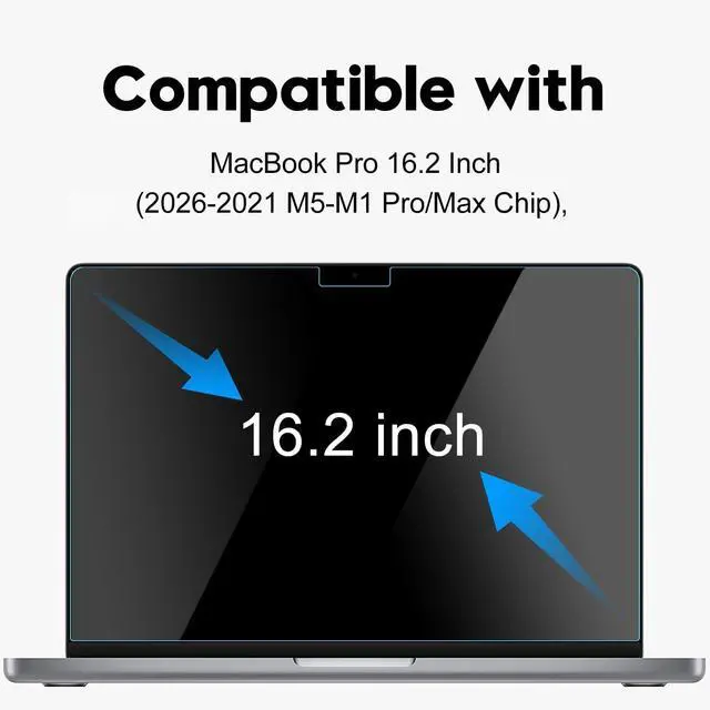 Alt view image 2 of 5 - Removable Privacy Screen Protector for 2026 MacBook Pro 16 M5 Pro/Max