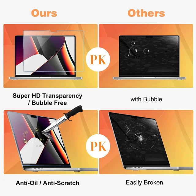 Alt view image 3 of 5 - ProCase Screen Protector for MacBook Pro 16.2 (M4) 2024 / Pro 16 2023, Tempered Glass Film Guard for 16 inch Pro 2024 with M4 / 2023 M2 Pro / M2 Max Chip, 2021 M1 Pro / M1 Max Chip & Touch ID