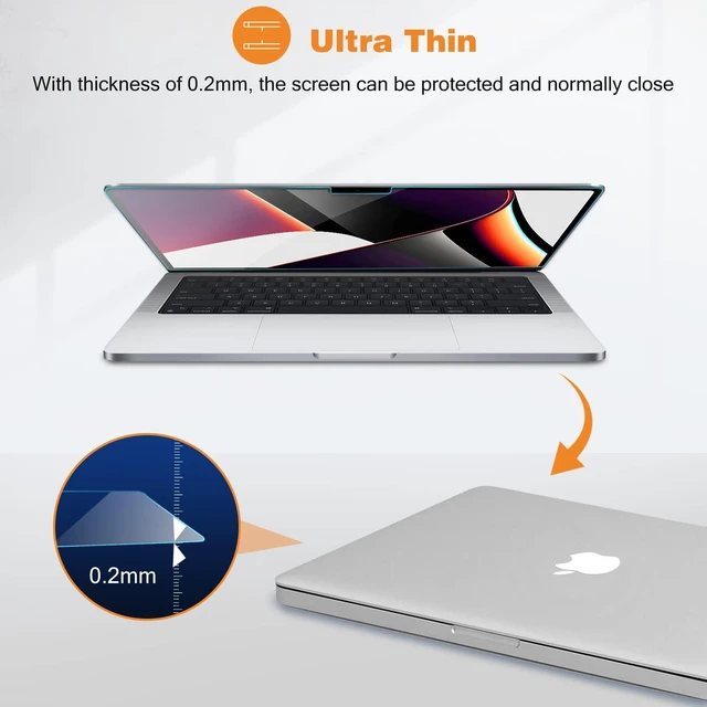 Alt view image 4 of 5 - ProCase Screen Protector for MacBook Pro 16.2 (M4) 2024 / Pro 16 2023, Tempered Glass Film Guard for 16 inch Pro 2024 with M4 / 2023 M2 Pro / M2 Max Chip, 2021 M1 Pro / M1 Max Chip & Touch ID