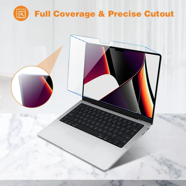 Alt view image 5 of 5 - ProCase Screen Protector for MacBook Pro 16.2 (M4) 2024 / Pro 16 2023, Tempered Glass Film Guard for 16 inch Pro 2024 with M4 / 2023 M2 Pro / M2 Max Chip, 2021 M1 Pro / M1 Max Chip & Touch ID