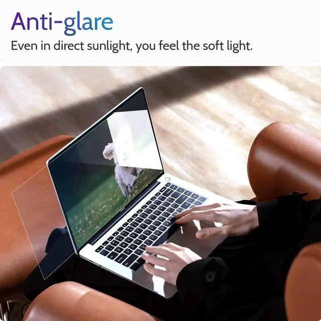 Alt view image 3 of 5 - Peslv 3 Pack 15.6 Inch 16:10 Anti Blue Light Screen Protector for Laptop