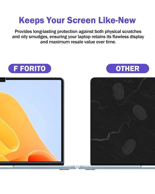 Alt view image 5 of 5 - F FORITO 2-Pack Anti Glare Matte Laptop Screen Protector Compatible with Apple MacBook Pro 14 Inch (2021-2026, M1 M2 M3 M4 M5 Pro Max), Eye Protection Screen Guard for Students and Programmers