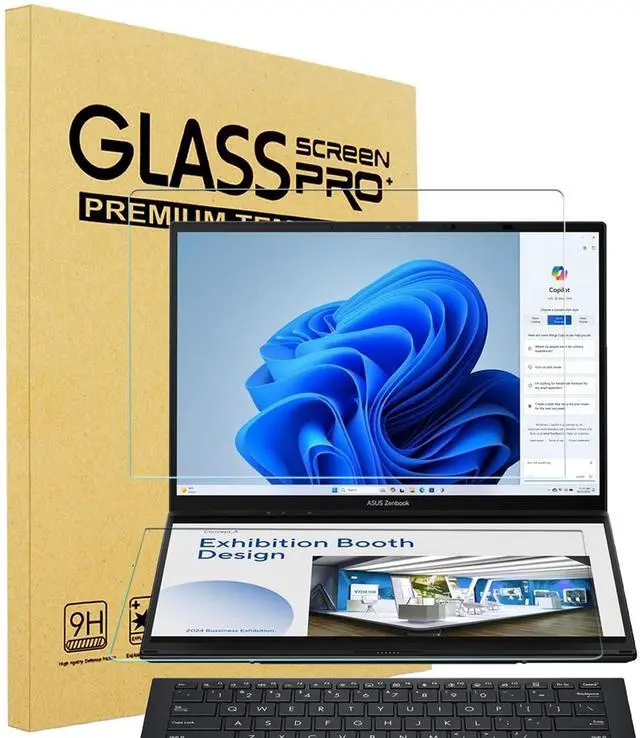 Main image of i-Tensodo 2 Pack 14 inch Tempered Glass Screen Protector for 2025-2024 ASUS Zenbook Duo 2-in-1 Laptop Dual 14'' OLED (UX8406),9H Hardness,HD Clear, Anti-Scratch