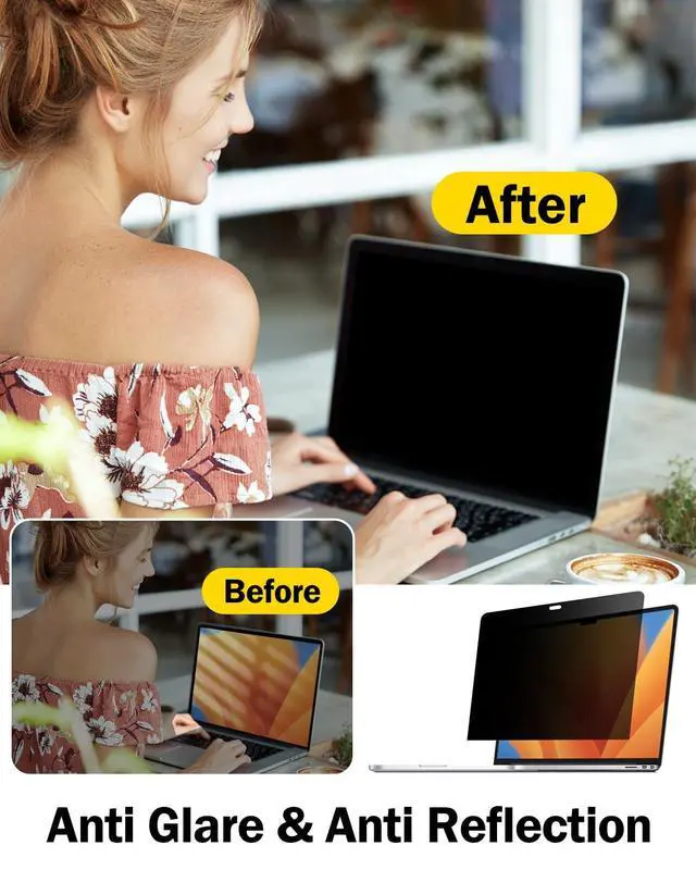 Alt view image 5 of 5 - F FORITO 360 Privacy Screen Protector Compatible with MacBook Pro 13 inch (2016, 2017, 2018, 2019, 2020, 2021, 2022, M1, M2), Anti Peeping, Anti Glare and Scratch Resistant Laptop Privacy Screen