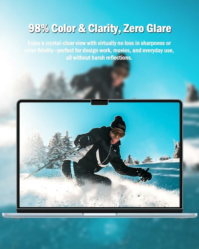 Alt view image 4 of 5 - F FORITO 2-Pack Anti Glare Matte Laptop Screen Protector Compatible with Apple MacBook Air 15.3-inch (2023-2026, M2, M3, M4, M5), Eye Protection Screen Guard for Students and Programmers