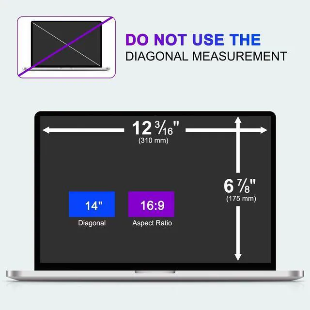 Alt view image 2 of 5 - LILIONGTH 14 inch 16:9 Laptop Privacy Screen Protector, Privacy Filter Screen Protector for 14" Laptops, Anti Peek and Glare Privacy Screen Protector for Lenovo, HP, Dell, ASUS