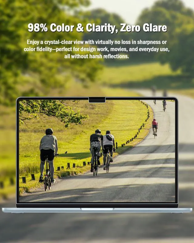 Alt view image 5 of 5 - F FORITO 2-Pack Anti Glare Matte Laptop Screen Protector Compatible with Apple MacBook Air 13.6/13'' (2022-2026, M2, M3, M4, M5), Eye Protection Screen Guard for Students and Programmers