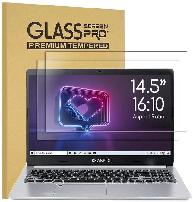 Main image of KEANBOLL 2 Pack 14.5 inch Tempered Glass Screen Protector Compatible with Other All 14.5" Laptops and Portable Monitor with 16:10 Aspect Ratio, Scratch Resistant & 9H Hardness Tempered Glass Shield