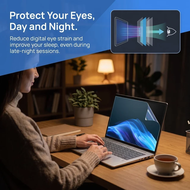 Alt view image 4 of 5 - KEANBOLL (2 Pack Anti Blue Light Screen Protector for 14-Inch Lenovo Yoga Book 9i Dual (Models:14IAH10), Blue Light Blocking Anti Glare and Anti Fingerprint (Matte) Shield