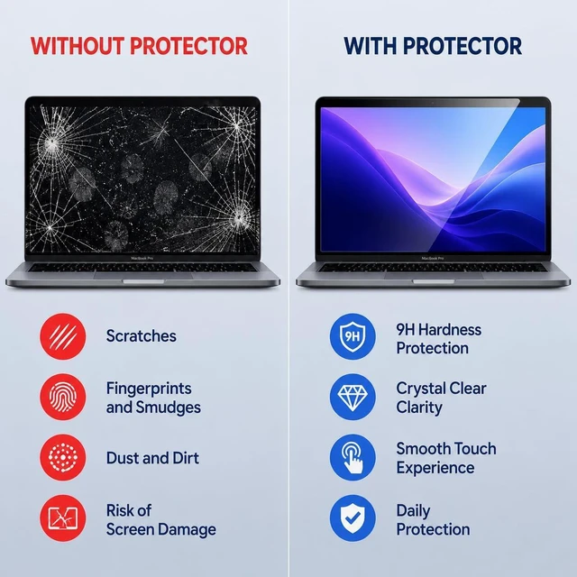 Alt view image 5 of 5 - KEANBOLL 2 Pack Designed for Apple MacBook Pro 14-Inch Tempered Glass Screen Protector, (M5-M1 Pro/Max) Ultra Clear, Anti Scratch, Bubble Free