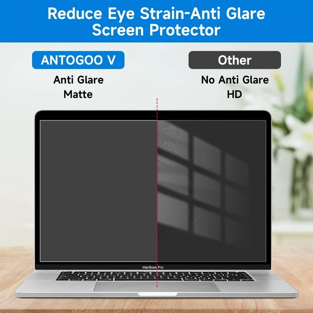 Alt view image 2 of 5 - 2-Pack Anti Glare Screen Protector Compatible with MacBook Pro 16 Inch 2019 Released with Touch ID & Touch Bar (A2141) - Anti-Glare/Anti Fingerprint Matte Laptop Screen Protector Guard