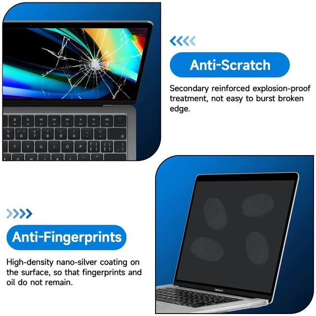 Alt view image 3 of 5 - 2-Pack Anti Glare Screen Protector Compatible with MacBook Pro 16 Inch 2019 Released with Touch ID & Touch Bar (A2141) - Anti-Glare/Anti Fingerprint Matte Laptop Screen Protector Guard