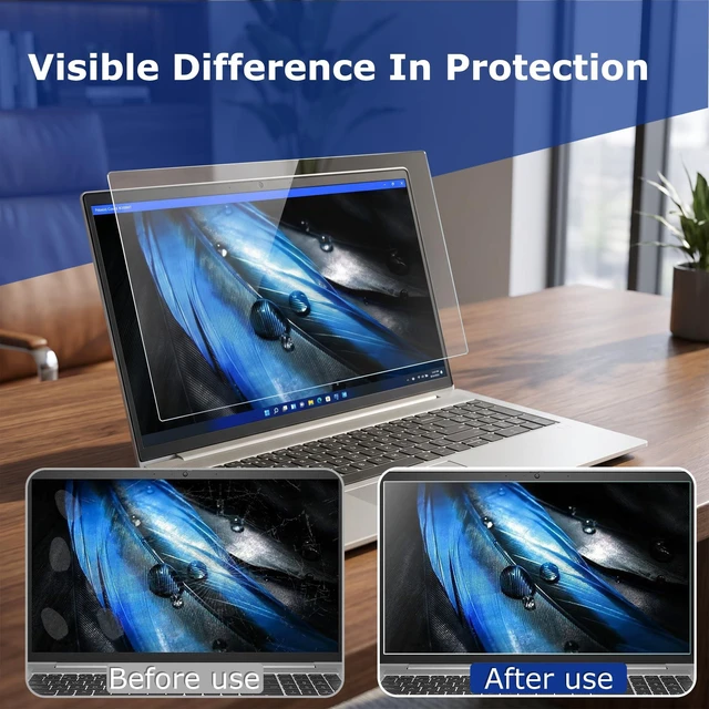 Alt view image 5 of 5 - 2-Pack Tempered Glass Screen Protector for HP Laptop 15.6, HP Pavilion/Envy 15.6, Dell Inspiron 15, Lenovo Ideapad 15, Acer Aspire 5, Chromebook 15.6 & Other 15.6 16:9 Laptop (345x194mm/