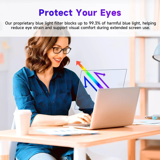 Alt view image 2 of 5 - IPROKKO 2 Pack 15.6-Inch 16:9 Blue Light Filter Laptop Screen Protector