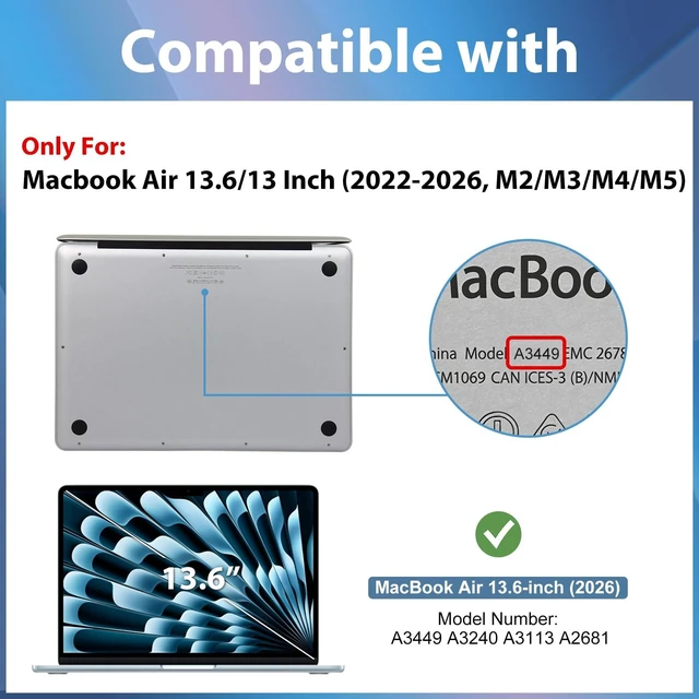 Alt view image 2 of 5 - ProCase 2 Pack Screen Protector for 13.6&13" MacBook Air 2026-2022
