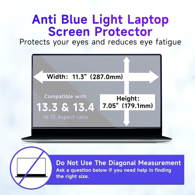 Alt view image 5 of 5 - 2 Pcs 13.3 & 13.4" 16:10 Laptop Screen Protector With Blue Light Filter