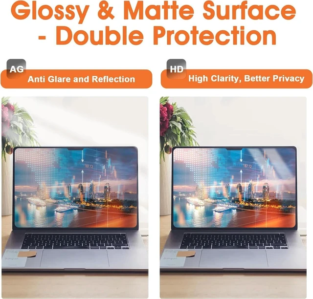 Alt view image 3 of 5 - BSPROTE Magnetic Privacy Screen for 14 Inch MacBook Pro (2021-2025, M1-M5, Pro, Max), Reduce Eye Strain Anti Glare Blue Light Laptop Privacy Screen Shield and Protector for Mac 14in