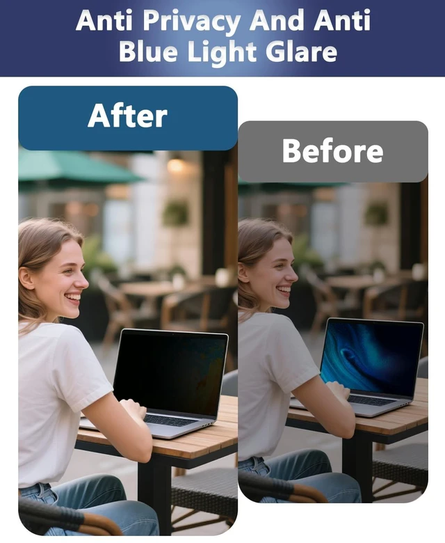 Alt view image 4 of 5 - Halloive Magnetic Laptop Privacy Screen for 14 Inch 16:10 Aspect Ratio