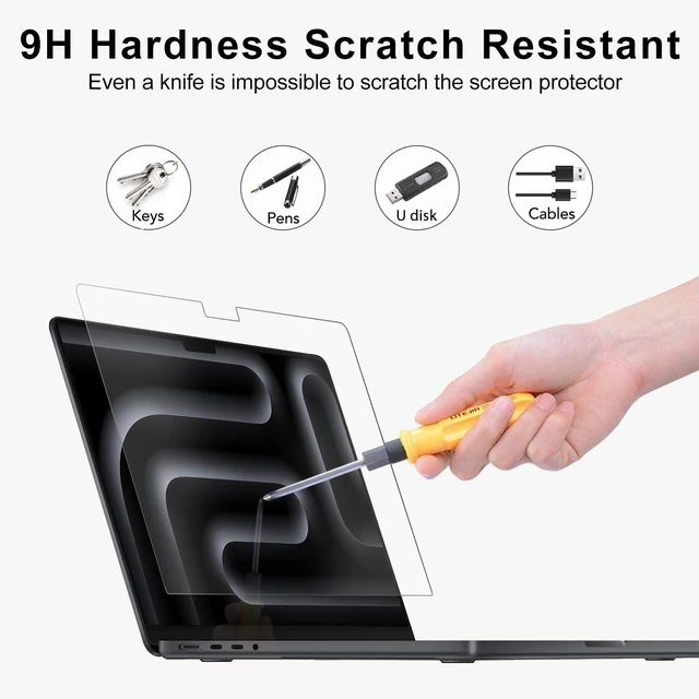 Alt view image 3 of 5 - 2Pack 9H Tempered Glass 16.2" Screen Protector for 2026 MacBook Pro 16 M5