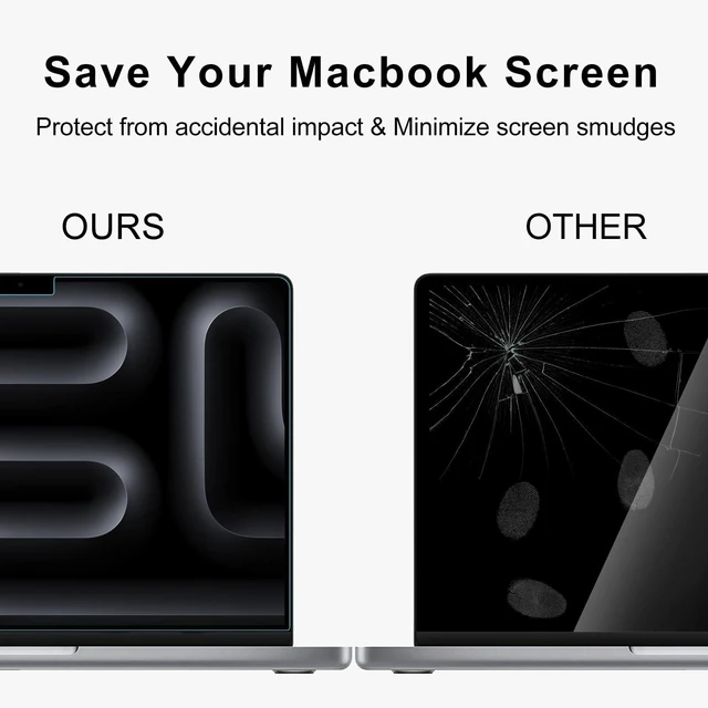 Alt view image 5 of 5 - 2Pack 9H Tempered Glass 16.2" Screen Protector for 2026 MacBook Pro 16 M5