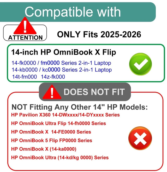 Alt view image 2 of 5 - 2-Pack Tempered Glass Screen Protector for HP OmniBook X Flip 14" 2-in-1 Touchscreen Laptop (2026-2025 Models: 14-kb /14-kc/14-fm/14t-fm/14-fk/14z-fk) ^^ Anti-Scratch, Bubble-Free Installation