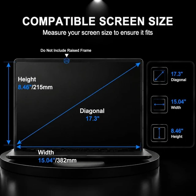 Alt view image 2 of 5 - 17.3 inch 16:9 Laptop Tempered Glass Screen Protector (382x215mm/ W x H)