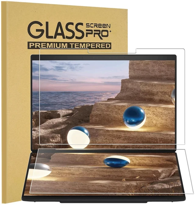 Main image of KEANBOLL 2 Pack Tempered Glass Screen Protector for 2026 ASUS ZenBook Duo 14" UX8407, Ultra Clear, Anti Scratch, Bubble Free (1 Sets - Primary and Secondary Screens)