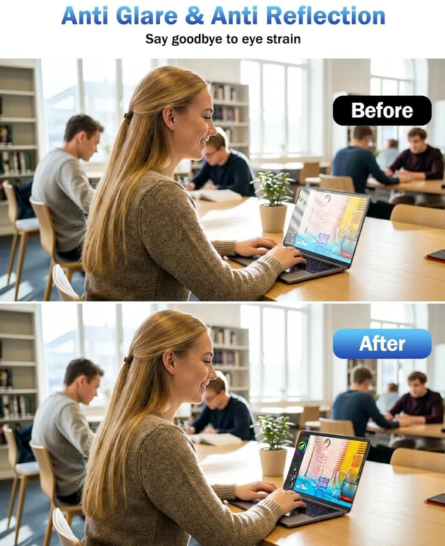 Alt view image 4 of 5 - F FORITO 2-Pack Anti Blue Light Matte Screen Protector Compatible with 2026 MacBook Neo 13 inch with A18 Pro Chip - Eye Protection Blue Light Blocking & Anti Glare Laptop Screen Protector