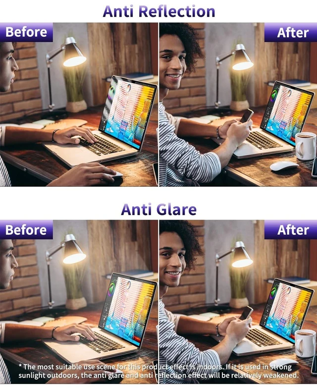 Alt view image 3 of 5 - F FORITO 2-Pack Anti Blue Light Matte Screen Protector Compatible with MacBook Air 13.6/13 inch (2026-2022, M5, M4, M3, M2), Eye Protection Blue Light Blocking & Anti Glare Laptop Screen Protector