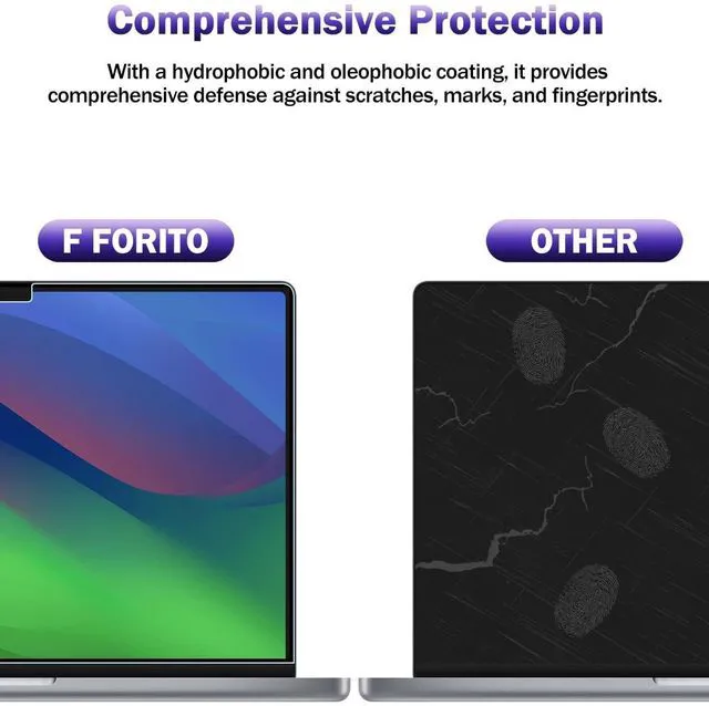 Alt view image 4 of 5 - F FORITO 2-Pack Anti Blue Light Matte Screen Protector Compatible with MacBook Air 13.6/13 inch (2026-2022, M5, M4, M3, M2), Eye Protection Blue Light Blocking & Anti Glare Laptop Screen Protector
