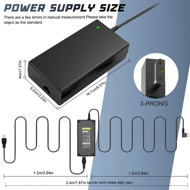 Alt view image 4 of 5 - 230W 19.5V 11.8A Razer Blade Charger, 3-Prong AC Adapter Compatible with Razer Blade 15 Pro 17