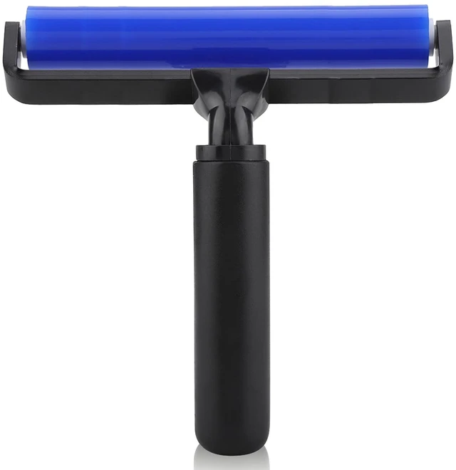 Main image of Silicone Manual Roller, Glue Silicone Pasting Tacky Soft Roller, Record Cleaner Squeegee Wheel Anti Static Sticky Dust Collection Cleaner Tool for Bedroom, Living Room (6 Inch)