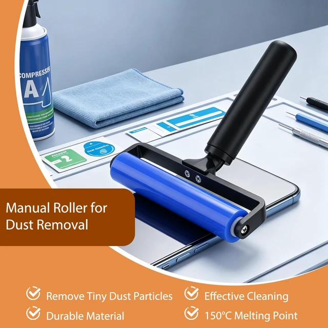 Alt view image 4 of 5 - Silicone Manual Roller, Glue Silicone Pasting Tacky Soft Roller, Record Cleaner Squeegee Wheel Anti Static Sticky Dust Collection Cleaner Tool for Bedroom, Living Room (6 Inch)
