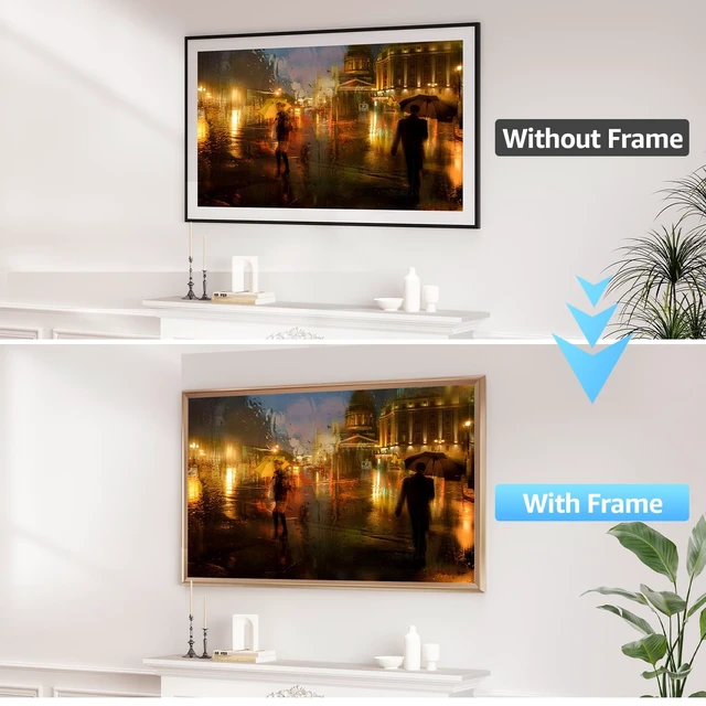 Alt view image 5 of 5 - VueFrame TV Frames 65 Deco Alloy Bezel Only for Samsung The Frame TV and Pro TVs (Fits 2021-2026, LS03A, LS03B, LS03C, LS03D, LS03FA, LS03FW, LS03HE, LS03HW), Modern & Minimalist Styles from TV