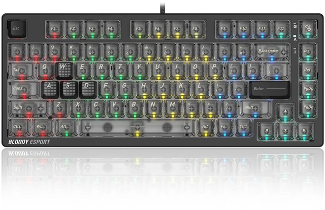 Main image of Bloody MS76 Hall Effect Magnetic Gaming Keyboard Exact Reset System Analog Control 82 Key RGB Wired (Stellar Black)