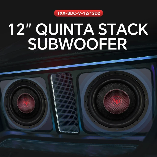 Alt view image 2 of 5 - Audiopipe 12" Quinta Stack Composite Cone Subwoofer (TXX-BDC-V-12), Superior Performance, 2400W, 5 Magnets, BASV Voice Coil, Aluminum Basket, Weaved Tinsel Leads, Multi-Connect Terminals, 2 * 4 Ohms
