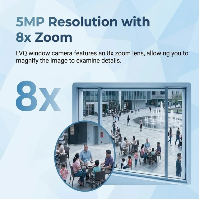 Alt view image 5 of 5 - LVQ 5MP 3K Magnetic Window Camera, Indoor Window Camera for Home Security