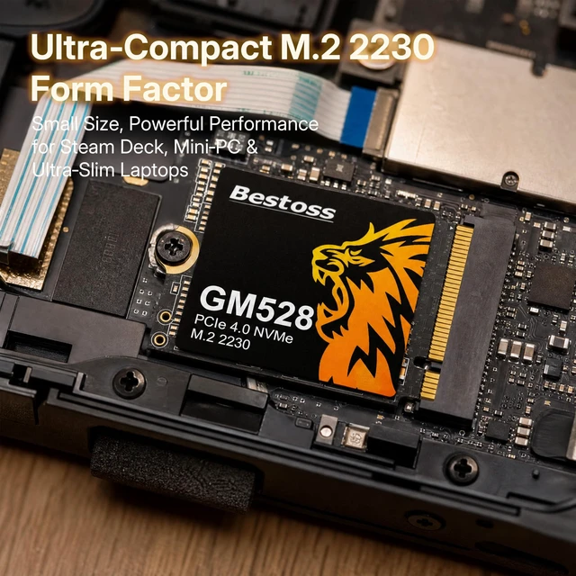 Alt view image 4 of 5 - Bestoss 1TB M.2 2230 SSD NVMe PCIe4.0 Internal Hard Drive, Up to 5000 MB/s