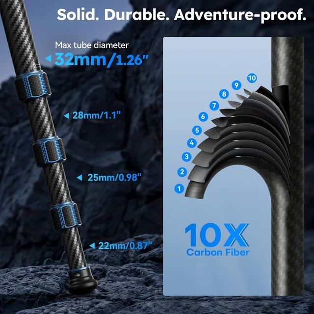 Alt view image 5 of 5 - SIRUI 57"/145cm Carbon Fiber Camera Tripod, Max Laod 20KG, AM-324