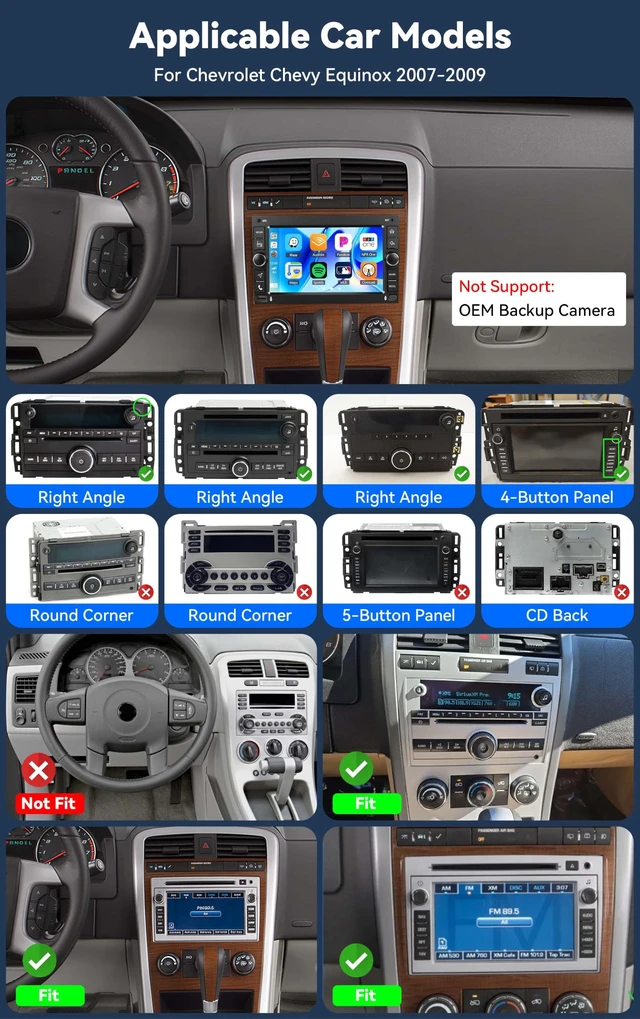 Alt view image 2 of 5 - 4G+128G Car Radio Stereo for Chevrolet Chevy Equinox 2007 2008 2009 CarPlay