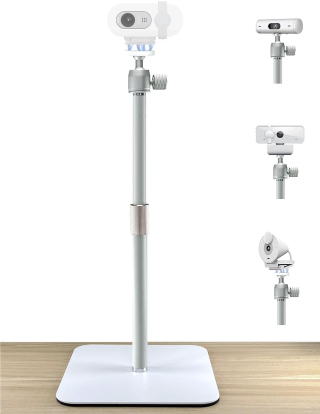 Main image of AceTaken White Webcam Magnetic Stand Holder for Logitech Brio 100, Brio 300,Brio 500,C270,C310 webcams