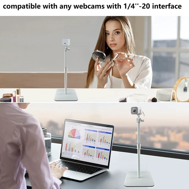 Alt view image 2 of 5 - AceTaken White Webcam Magnetic Stand Holder for Logitech Brio 100, Brio 300,Brio 500,C270,C310 webcams