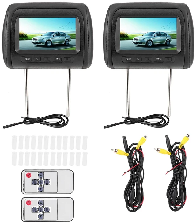 Main image of Cryfokt 7 in Headrest Car LCD Display, Multifunction Dual Channel Car TV Headrest Monitor Tablet with Control, Infrared Car Video Player, Video Input, Universal Fit, Black