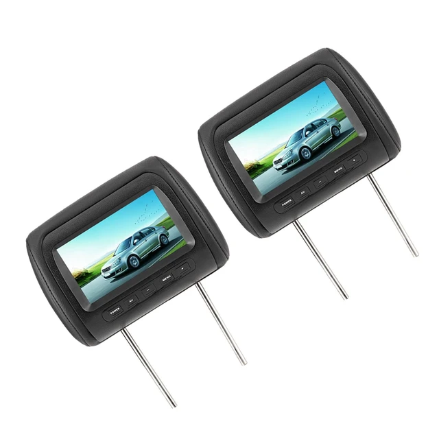 Alt view image 4 of 5 - Cryfokt 7 in Headrest Car LCD Display, Multifunction Dual Channel Car TV Headrest Monitor Tablet with Control, Infrared Car Video Player, Video Input, Universal Fit, Black