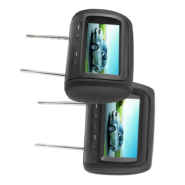 Alt view image 5 of 5 - Cryfokt 7 in Headrest Car LCD Display, Multifunction Dual Channel Car TV Headrest Monitor Tablet with Control, Infrared Car Video Player, Video Input, Universal Fit, Black