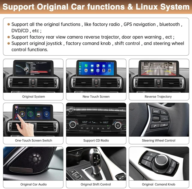 Alt view image 5 of 5 - 12.3" Ultra-Thin Car Screen Carplay for BMW 1&2 Series F20/F21/F22/F23 2012-2016 with NBT System Car Radio Bluetooth/Siri/Support Rear Camera