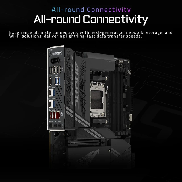 Alt view image 2 of 5 - GIGABYTE X870 AORUS Elite WIFI7 AMD AM5 LGA 1718 Motherboard, ATX, DDR5, 4X M.2, PCIe 5.0, USB4, WIFI7, 2.5GbE LAN, EZ-Latch, 5-Year Warranty