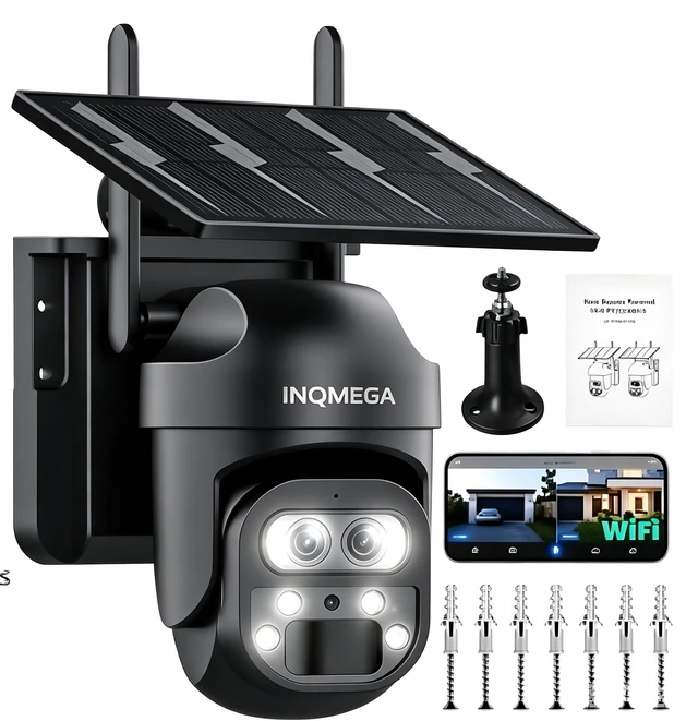 Main image of INQMEGA Solar Security Camera Outdoor Wireless WiFi, 3K 12X Hybrid Zoom